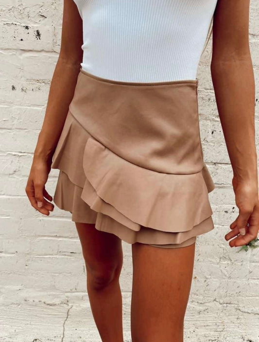 Pleather Skort