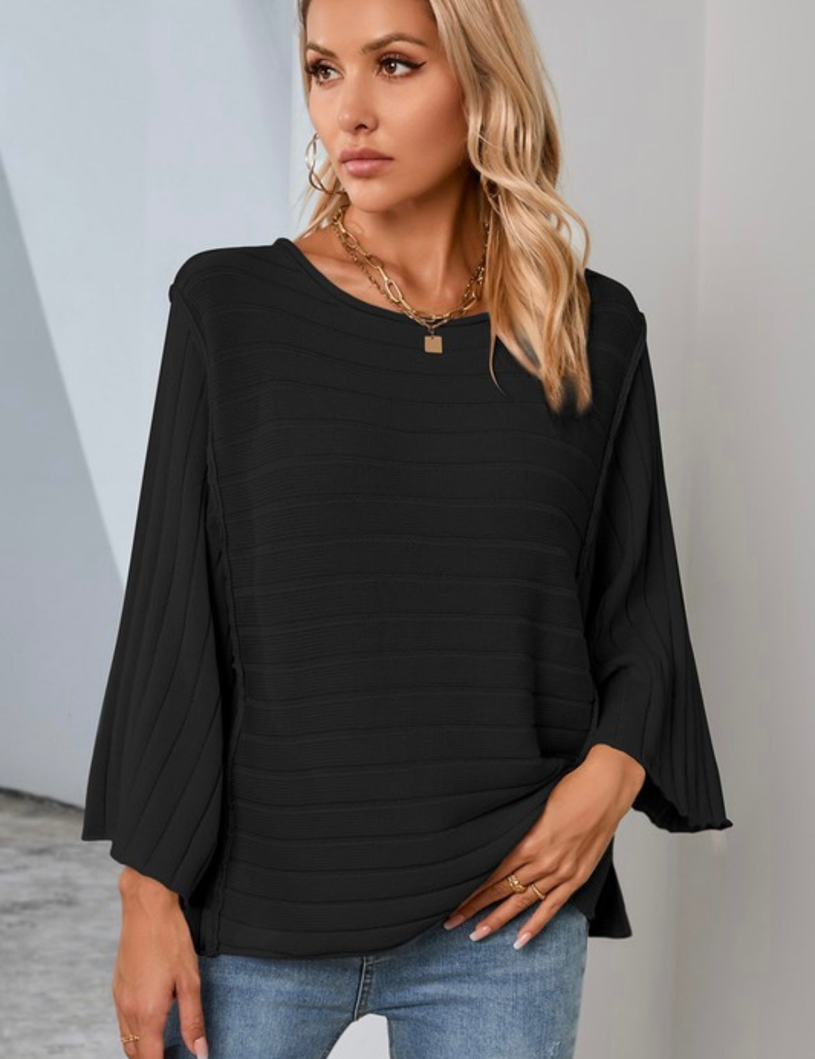 Ribbed Dolman Top